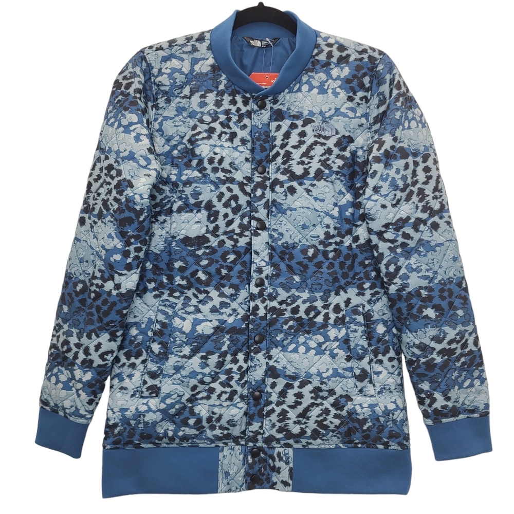 The North Face Anna Jacket Dish Blue Leopard Print Medium NWT